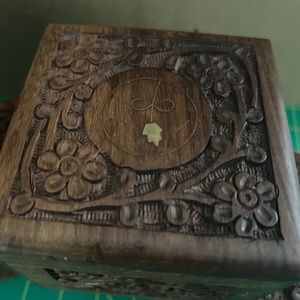 Set of 5 teak wooden boxes